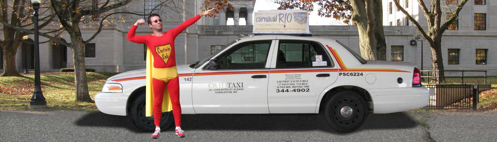 Captain Cab stanfing near an Intoxi taxi - C&H Taxi Captain Cab stanfing near an Intoxi taxi - C&H Taxi